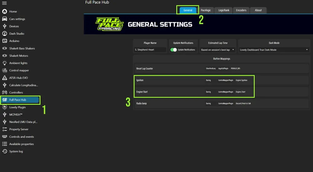 Map Buttons in Full Pace Hub