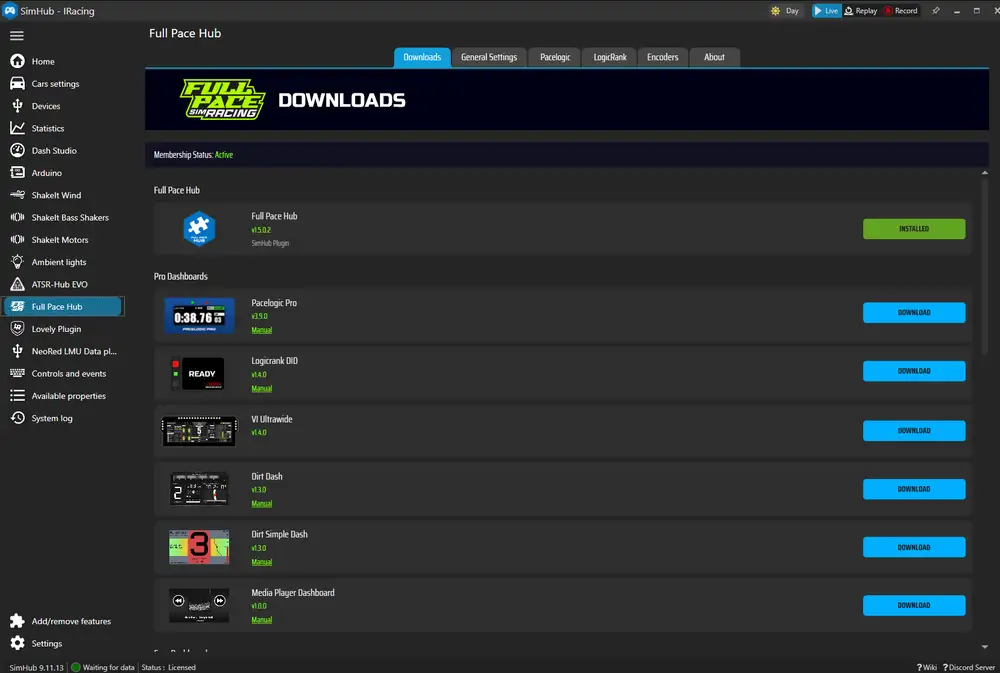 Hub Downloads Tab