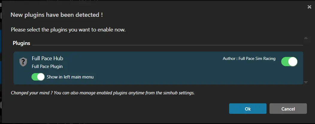 SimHub Plugin Activation