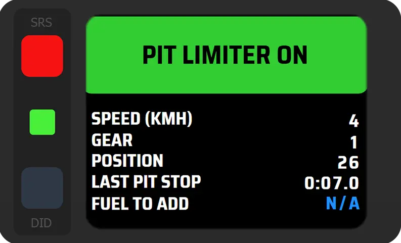 Pit limiter overlay