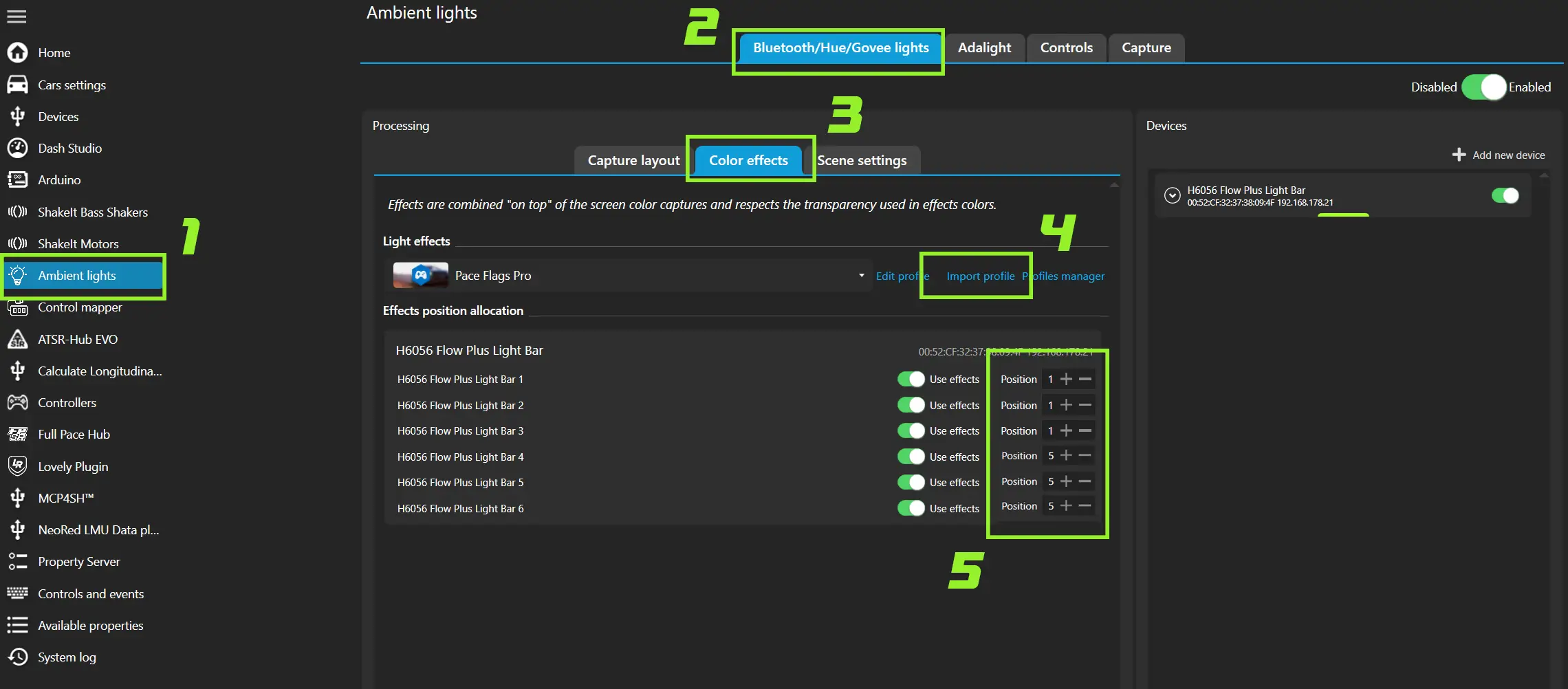 SimHub Ambient Lights Setup